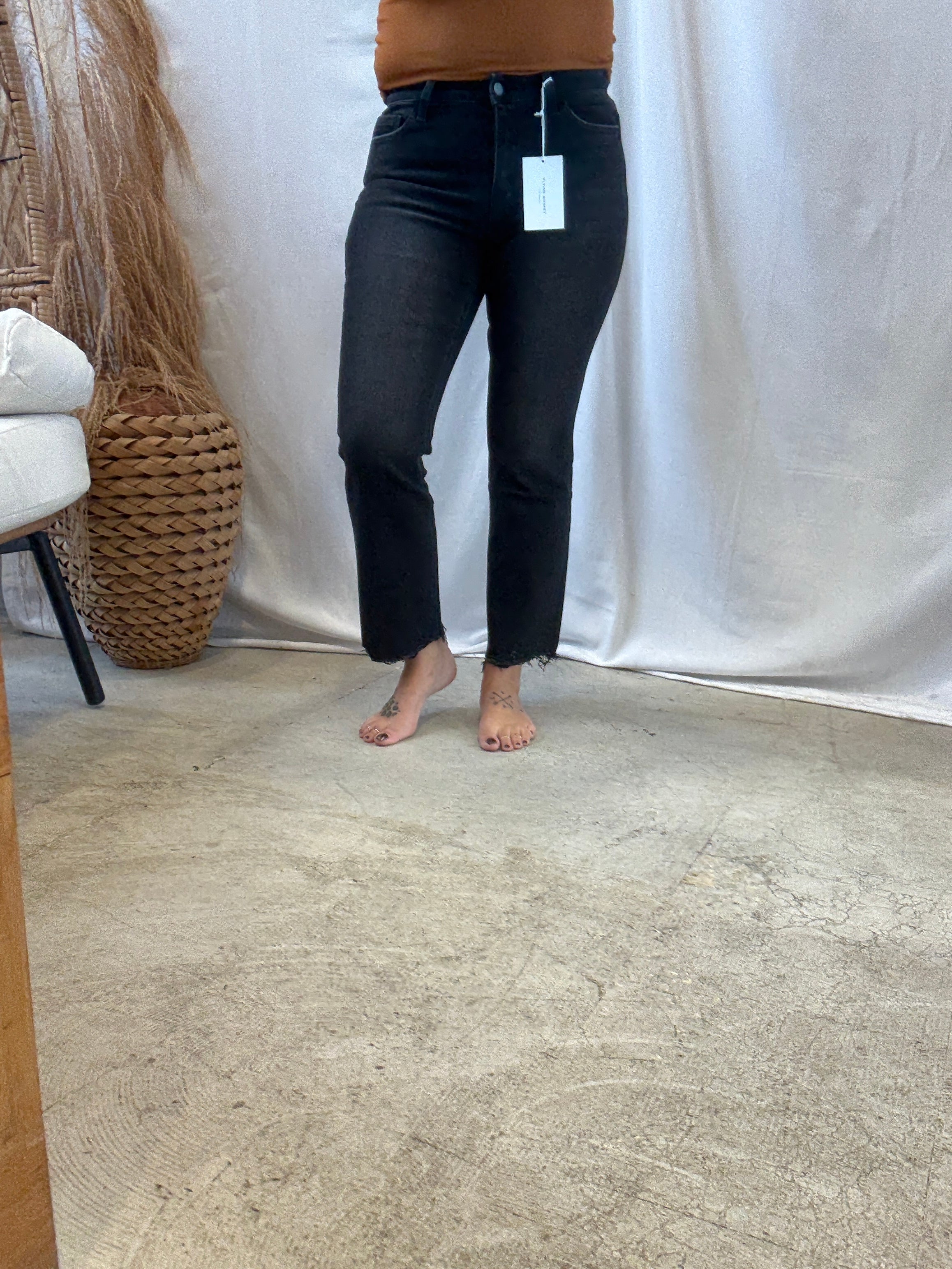 Flying Monkey Black Reasonable Crop Hem Jean