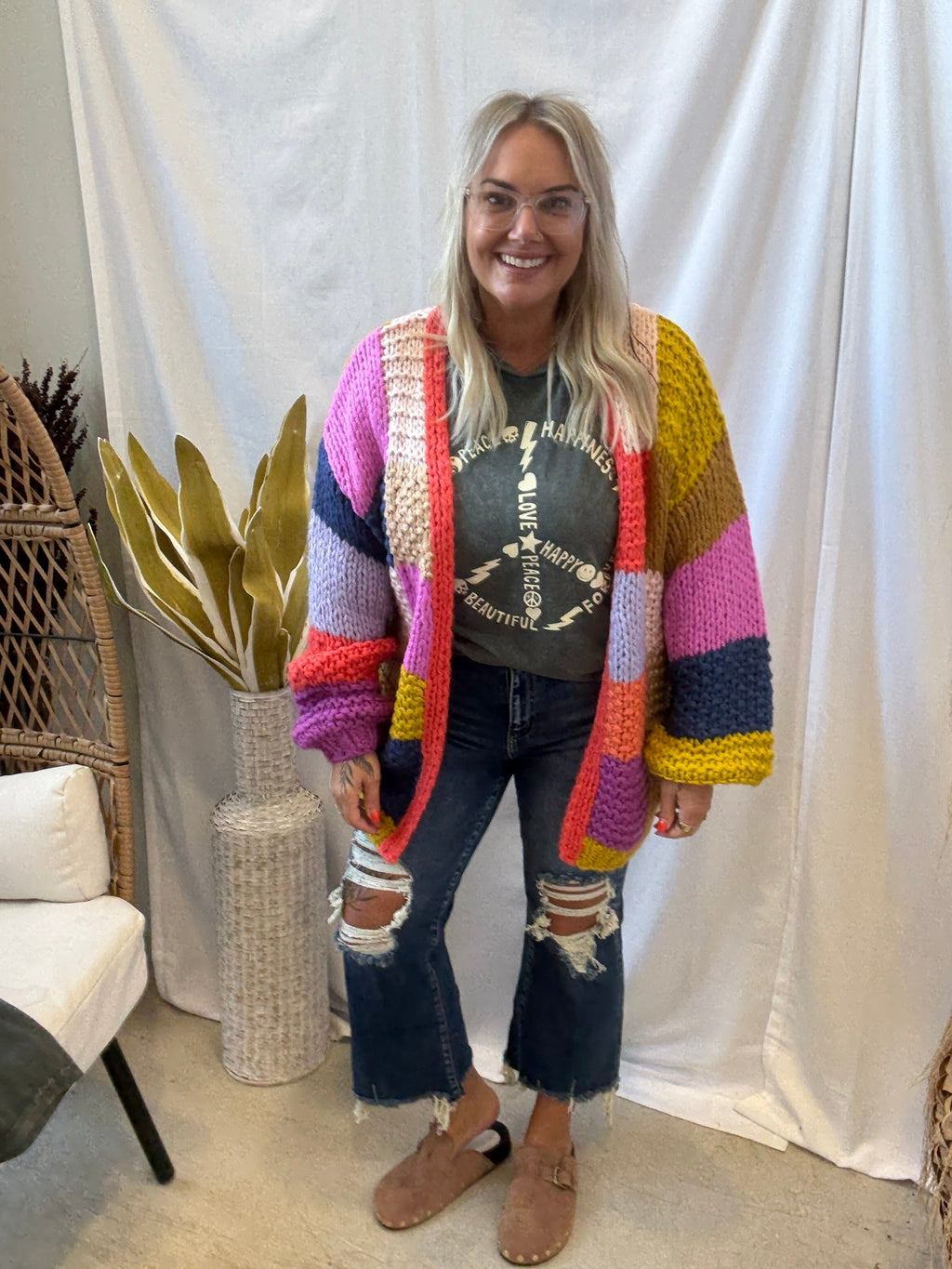 Dark Destructed Crop Jeans